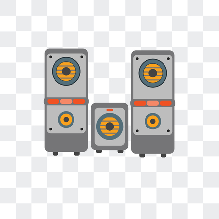 Sound box vector icon isolated on transparent backgroundのイラスト素材
