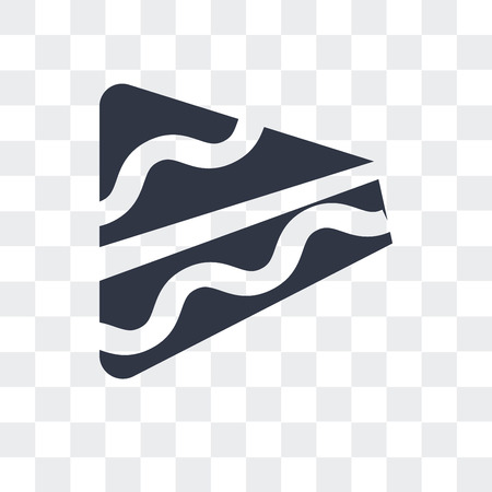 Piece of cake vector icon isolated on transparent backgroundのイラスト素材