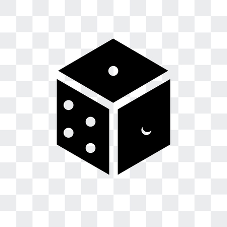 Dice vector icon isolated on transparent backgroundのイラスト素材