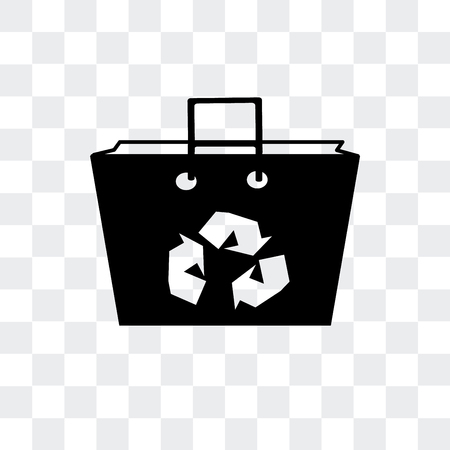 Recycled bag vector icon isolated on transparent backgroundのイラスト素材