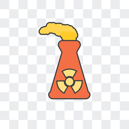 Nuclear plant vector icon isolated on transparent background, Nuclear plant logo conceptのイラスト素材