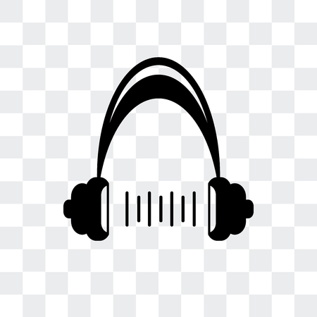 Headphone vector icon isolated on transparent background, Headphone logo conceptのイラスト素材