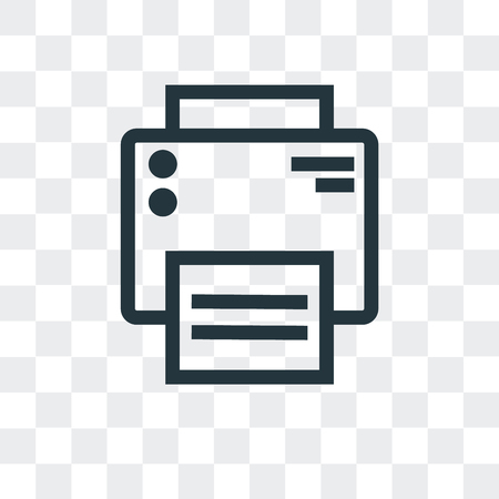 Printer vector icon isolated on transparent background, Printer logo conceptのイラスト素材