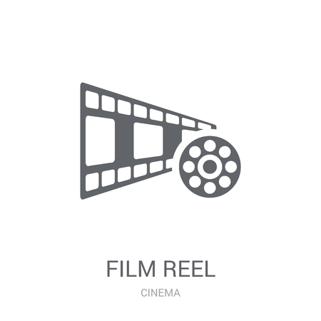 Film reel icon. Trendy Film reel logo concept on white background from Cinema collection. Suitable for use on web apps, mobile apps and print media.のイラスト素材