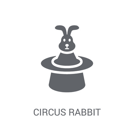 Circus Rabbit icon. Trendy Circus Rabbit logo concept on white background from Circus collection. Suitable for use on web apps, mobile apps and print media.のイラスト素材