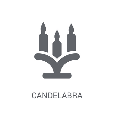 Candelabra icon. Trendy Candelabra logo concept on white background from Birthday party and wedding collection. Suitable for use on web apps, mobile apps and print media.のイラスト素材