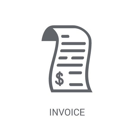 Invoice icon. Trendy Invoice logo concept on white background from Cryptocurrency economy and finance collection. Suitable for use on web apps, mobile apps and print media.のイラスト素材