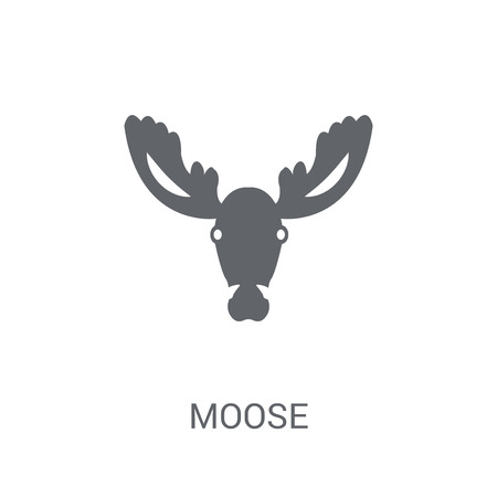 Moose icon. Trendy Moose logo concept on white background from animals collection. Suitable for use on web apps, mobile apps and print media.のイラスト素材