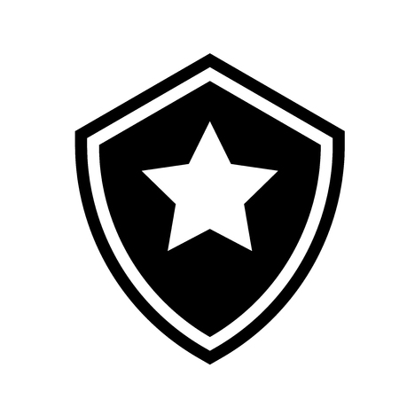 Shield icon. Trendy Shield logo concept on white background from army and war collection. Suitable for use on web apps, mobile apps and print media.のイラスト素材