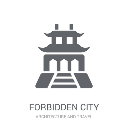 Forbidden city icon. Trendy Forbidden city logo concept on white background from Architecture and Travel collection. Suitable for use on web apps, mobile apps and print media.のイラスト素材