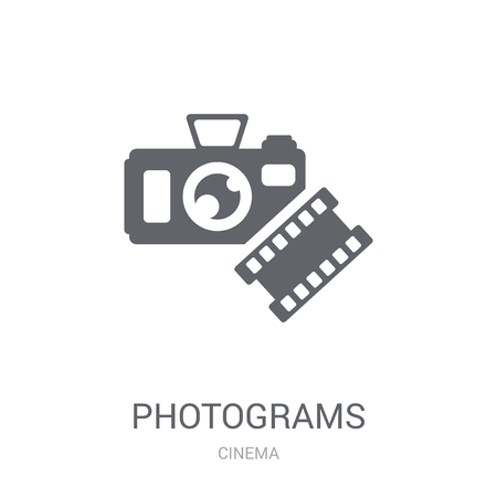 Photograms icon. Trendy Photograms logo concept on white background from Cinema collection. Suitable for use on web apps, mobile apps and print media.のイラスト素材