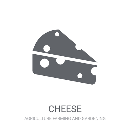 Cheese icon. Trendy Cheese logo concept on white background from Agriculture Farming and Gardening collection. Suitable for use on web apps, mobile apps and print media.のイラスト素材