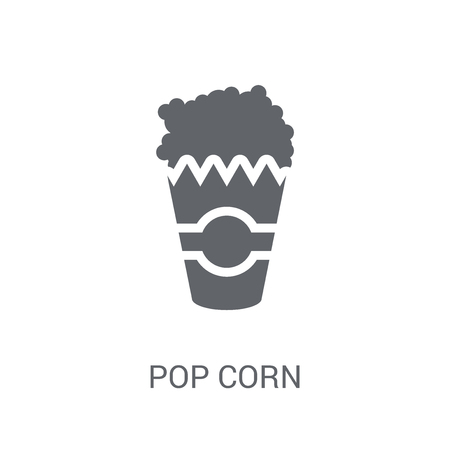 Pop corn icon. Trendy Pop corn logo concept on white background from Circus collection. Suitable for use on web apps, mobile apps and print media.のイラスト素材