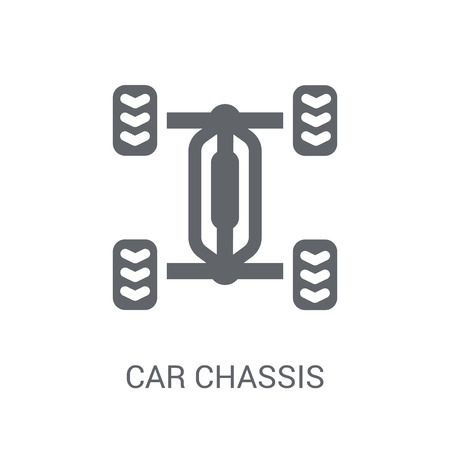 car chassis icon. Trendy car chassis logo concept on white background from car parts collection. Suitable for use on web apps, mobile apps and print media.のイラスト素材