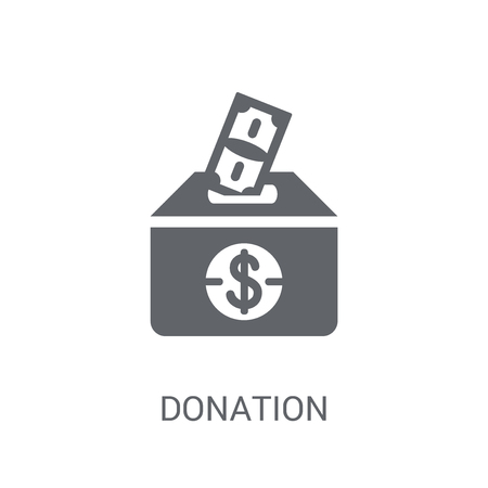Donation icon. Trendy Donation logo concept on white background from Cryptocurrency economy and finance collection. Suitable for use on web apps, mobile apps and print media.のイラスト素材