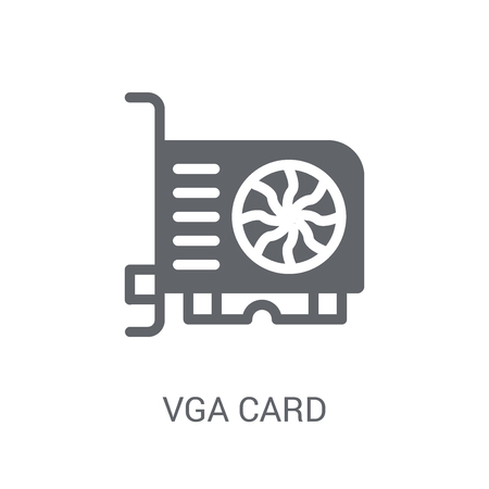 Vga card icon. Trendy Vga card logo concept on white background from Cryptocurrency economy and finance collection. Suitable for use on web apps, mobile apps and print media.のイラスト素材