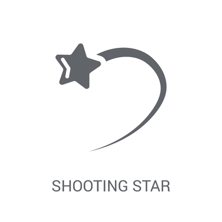Shooting star icon. Trendy Shooting star logo concept on white background from Astronomy collection. Suitable for use on web apps, mobile apps and print media.のイラスト素材