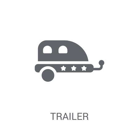 Trailer icon. Trendy Trailer logo concept on white background from Circus collection. Suitable for use on web apps, mobile apps and print media.のイラスト素材