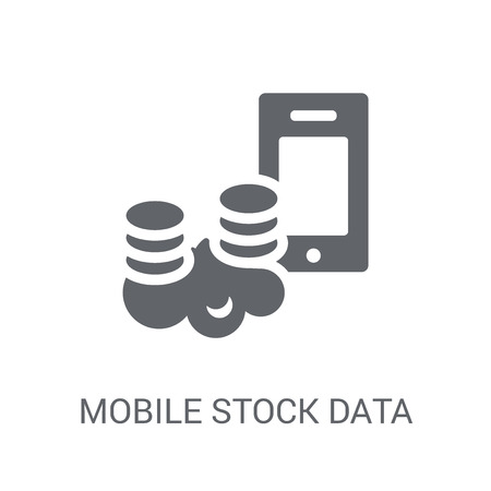 Mobile stock data icon. Trendy Mobile stock data logo concept on white background from Business and analytics collection. Suitable for use on web apps, mobile apps and print media.のイラスト素材