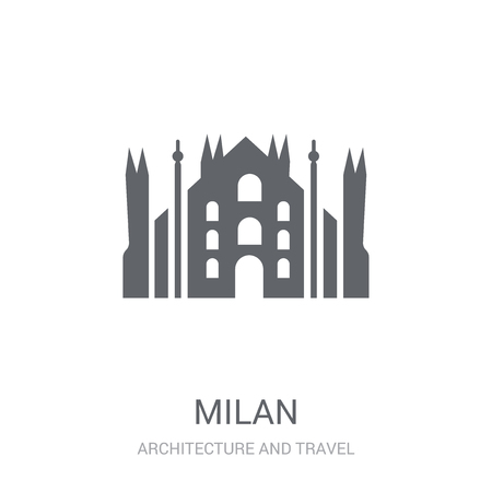Milan icon. Trendy Milan logo concept on white background from Architecture and Travel collection. Suitable for use on web apps, mobile apps and print media.のイラスト素材
