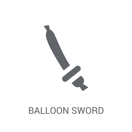 Balloon sword icon. Trendy Balloon sword logo concept on white background from Circus collection. Suitable for use on web apps, mobile apps and print media.のイラスト素材
