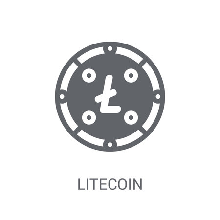 Litecoin icon. Trendy Litecoin logo concept on white background from Cryptocurrency economy and finance collection. Suitable for use on web apps, mobile apps and print media.のイラスト素材