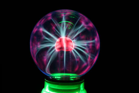 Tesla generator site rated power to the plasma decorative ballの写真素材