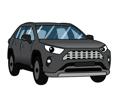 4x4 Car Cartoon Characterのイラスト素材