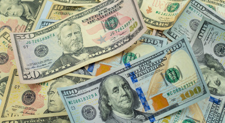 Dollar notes for money concept background