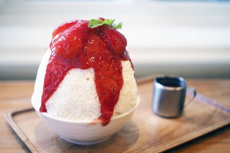 Strawberry Bing Su Korean Sweets.の写真素材