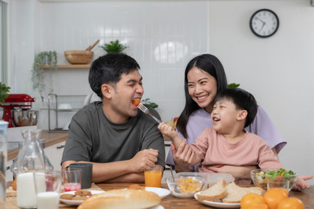 New home for family. activities together during the holidays. Parents and children are having activity on vacant time. weekend, enjoyment, happy family, togetherness, feel good. Move homeの写真素材