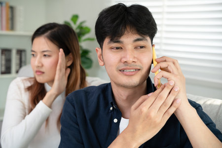 Double dating, Cheat on somebody, To have a fling, Bit on the side , Commit adultery ,Polygamy, husband was having an affair. family problem, infidelity, divorce and separate, sociの写真素材
