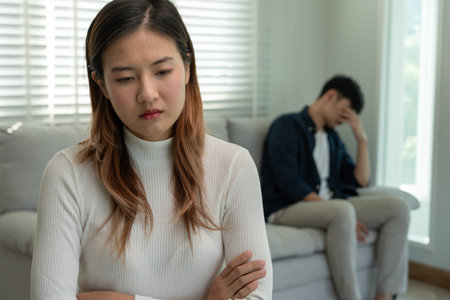 Divorce and quarrels. couples are desperate and disappointed after marriage. Husband and wife are...