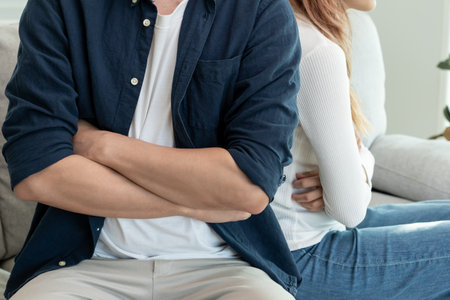 couples are desperate and disappointed after marriage. Husband and wife are sad, upset and frustrated after quarrels. distrust, love problems, betrayals. family problem,の写真素材