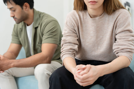 Divorce and quarrels. couples are desperate and disappointed after marriage. Husband and wife are...