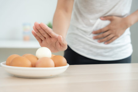 Egg allergy, ovalbumin allergy, women refuse eggs, swollen mouth, swollen eyes, itchy rash, hives,...