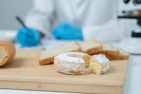 Scientist check chemical and fungus in laboratory. Control experts inspect the concentration of...