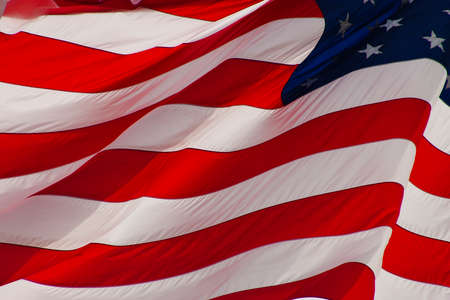 USA flag blowing in the wind
