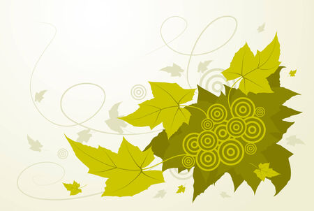 illustrated abstract vector background with green leavesのイラスト素材