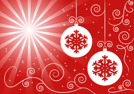illustrated vector background with Christmas ballsのイラスト素材
