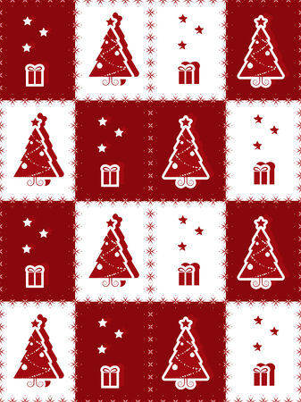 illustrated vector seamless Christmas textureのイラスト素材