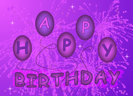illustrated vector happy birthday backgroundのイラスト素材