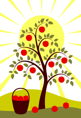 tree and sunのイラスト素材