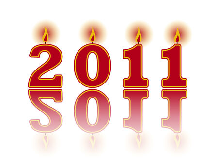  candles 2011 on white backgroundのイラスト素材