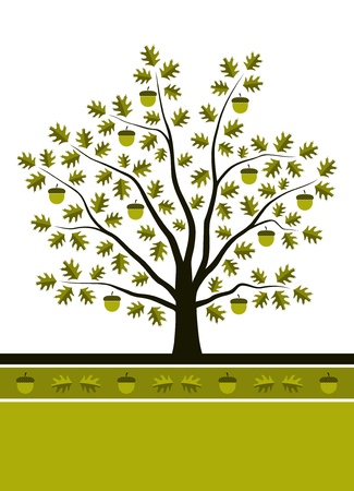 oak tree backgroundのイラスト素材