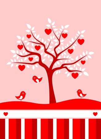 heart tree backgroundのイラスト素材
