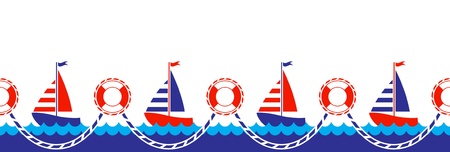 seamless nautical borderのイラスト素材