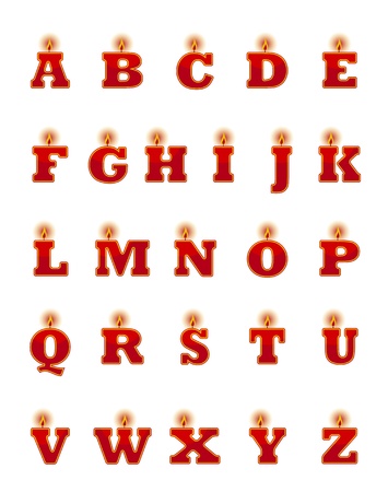 vector letter candles on white backgroundのイラスト素材