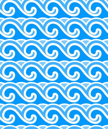 seamless vector texture with blue waves patternのイラスト素材