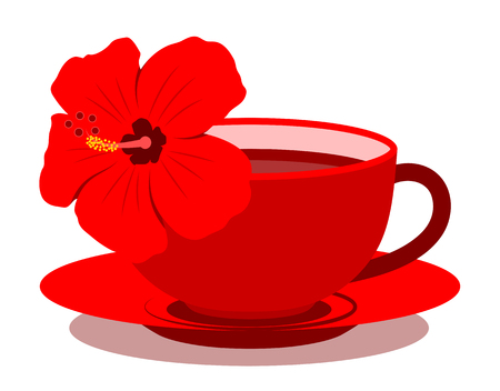 A vector hibiscus tea isolated on white backgroundのイラスト素材